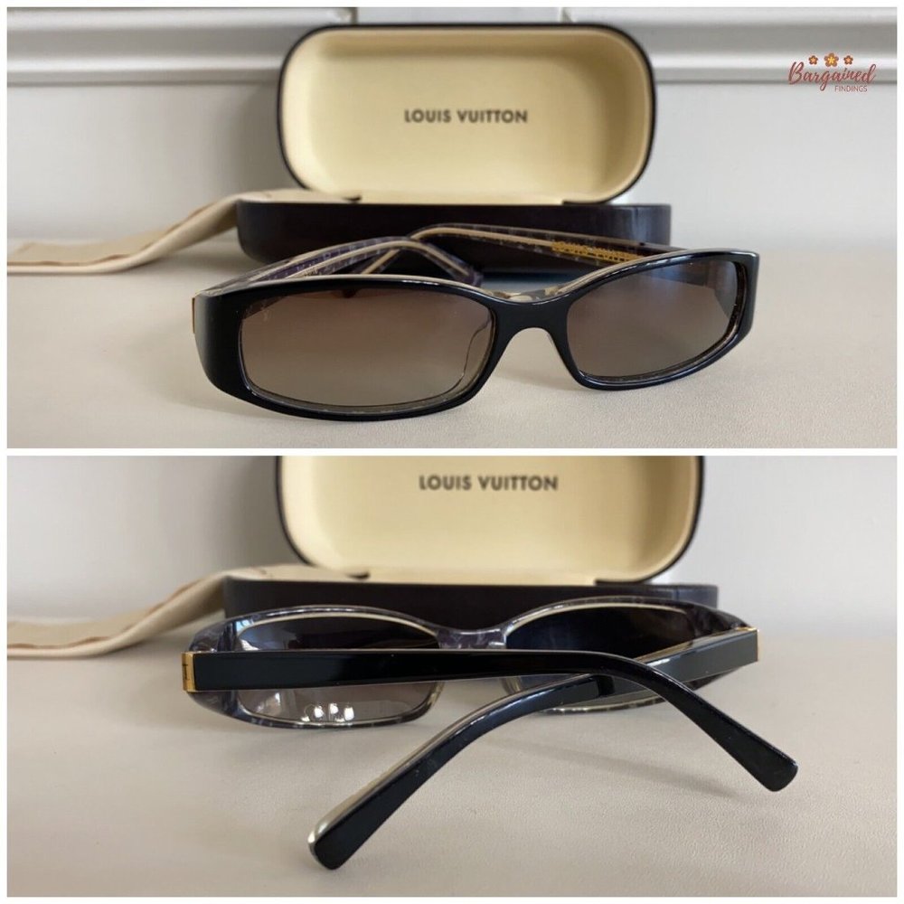 Authentic LOUIS VUITTON Black Rims Brown Lenses Gradient Tint Sunglasses ZO111W - Picture 11 of 12